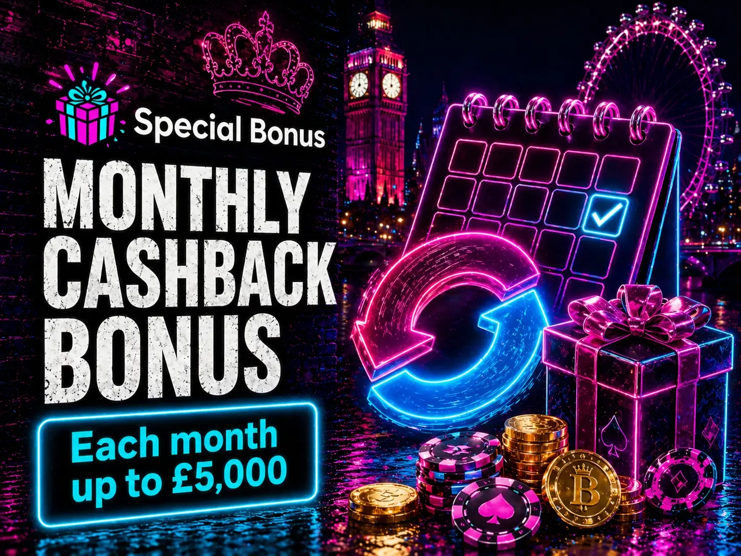 Britsino monthly cashback bonus