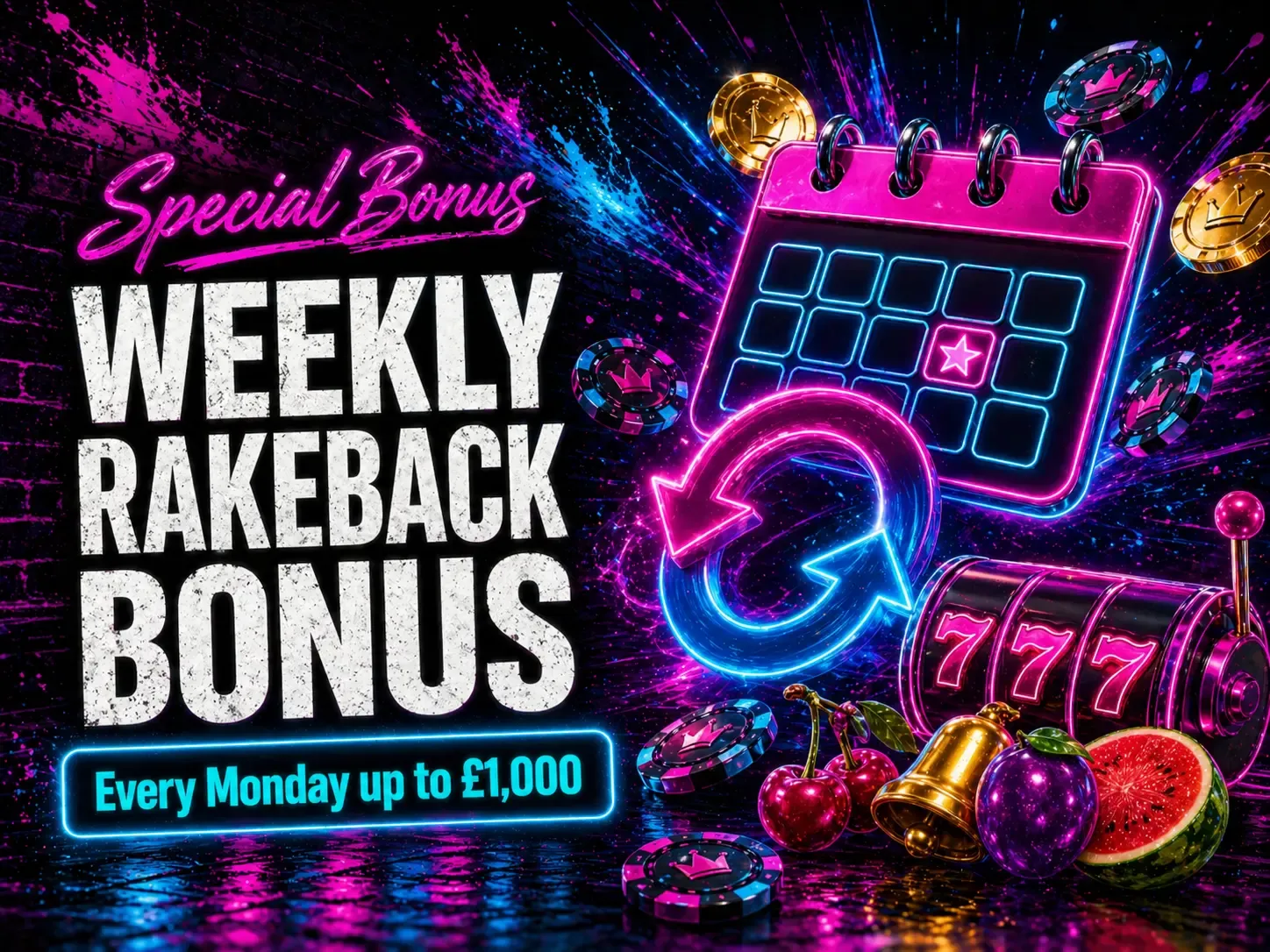 Britsino weekly rakeback bonus